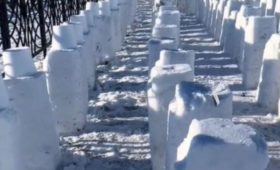 В Казахстане жители одного из сел слепили больше двух тысяч снеговиков