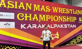 Сотрудник милиции Эржан Акылбек уулу стал чемпионом Азии по мас-рестлингу