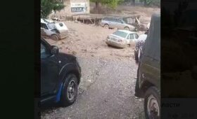 В Арстанбапе сель уносит автомобили (видео)