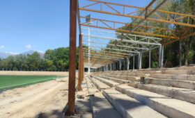 В городе Токтогул реконструируют стадион имени Э.Осмонова