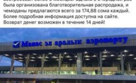 Аэропорт «Манас» предупреждает о фейковой распродаже утерянного багажа