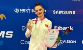 Спортсменка из Кыргызстана завоевала золотую медаль на Чемпионате мира по художественной гимнастике