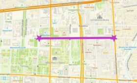 На 4 месяца будет перекрыт участок улицы Фрунзе в центре Бишкека для реконструкции тепловой сети