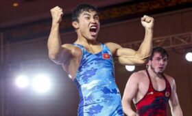 Чемпионат Азии (U-23): Кыргызстанец победил своего соперника за 46 секунд. Видео