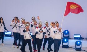 Спортсмены из Кыргызстана на церемонии открытия Всемирной Универсиады. Фото