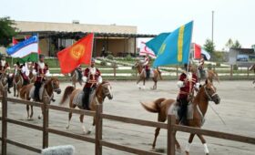 Гостям саммита ОЭС в Азербайджане представили шоу карабахских лошадей «Победа». Фото