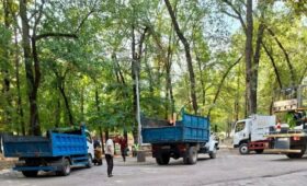 На пересечении улиц Аул и Элебесова прошёл масштабный субботник