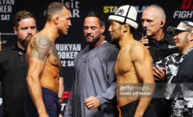 UFC: Мыктыбек Оролбай уулу встретился лицом к лицу с соперником. Видео