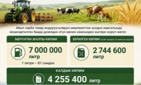 Фермерам Кыргызстана отпустили почти 2,8 млн литров льготного дизтоплива